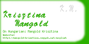 krisztina mangold business card